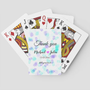 Eenvoudige minimale dank je wel koppel naam hart g pokerkaarten