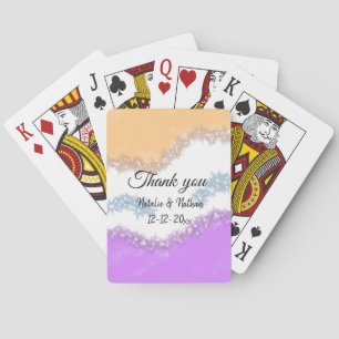 Eenvoudige minimale dank je wel koppel naam tekst pokerkaarten