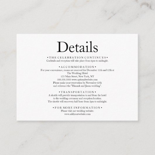 Eenvoudige minimale details van het brute bruisbru informatiekaartje (Voorkant)