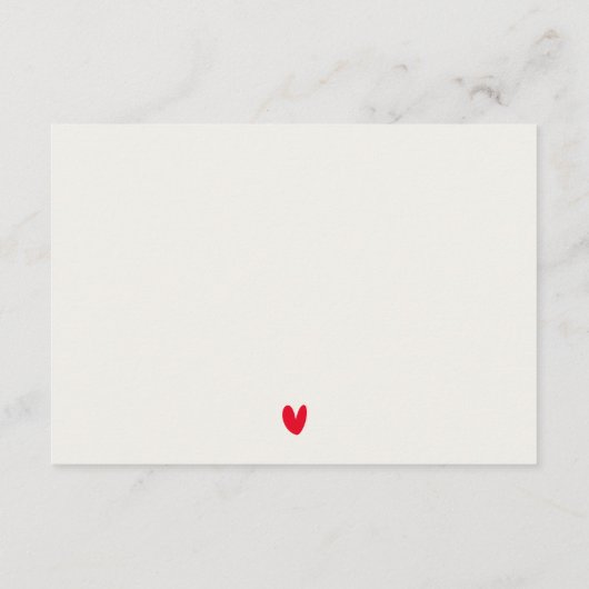 Eenvoudige minimale details van het Rode-hardehand Informatiekaartje (Achterkant)