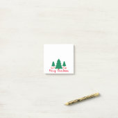 Eenvoudige minimale drie groene bomen voor prettig post-it® notes (Op bureau)