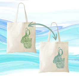 Eenvoudige Minimale Dubbelzijdige Groene en Blauwe Tote Bag