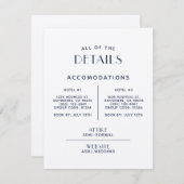 Eenvoudige minimale ecru-bruiloftsgegevens informatiekaartje (Voorkant / Achterkant)