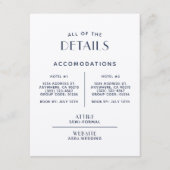 Eenvoudige minimale ecru-bruiloftsgegevens informatiekaartje (Voorkant)