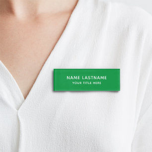 Eenvoudige, minimale, eenvoudige, heldere, groene, naambadge