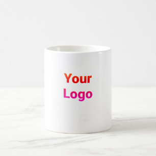 Eenvoudige minimale elegante aangepaste logo hier koffiemok