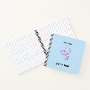 Eenvoudige minimale elegante aangepaste logo hier  notitieboek