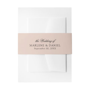 Eenvoudige minimale elegante Blush Pink formele br Uitnodigingen Wikkel