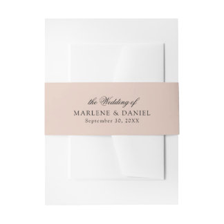 Eenvoudige minimale elegante Blush Pink formele br Uitnodigingen Wikkel