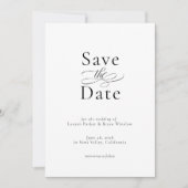 Eenvoudige minimale elegante bruiloft Save the Dat Kaart (Voorkant)