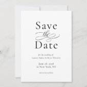 Eenvoudige minimale elegante bruiloft Save the Dat Kaart (Voorkant)