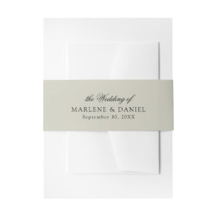 Eenvoudige minimale elegante salie groen formele b uitnodigingen wikkel