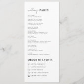 Eenvoudige Minimale Elegante Trouwceremonie Programma (Achterkant)