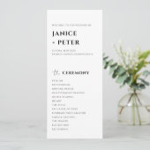 Eenvoudige Minimale Elegante Trouwceremonie Programma (Staand voorkant)