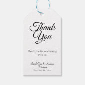 Eenvoudige minimale elegante zwart-wit dank u cadeaulabel (Voorkant)