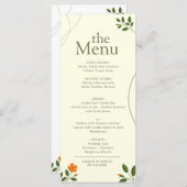 Eenvoudige minimale eucalyptus verlaat groen diner menu (Voorkant / Achterkant)