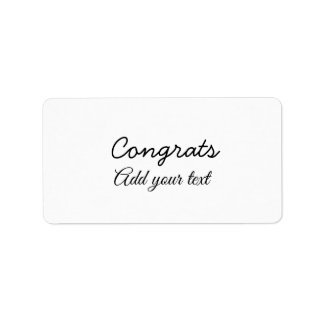 Eenvoudige minimale felicitaties afstuderen voeg u etiket