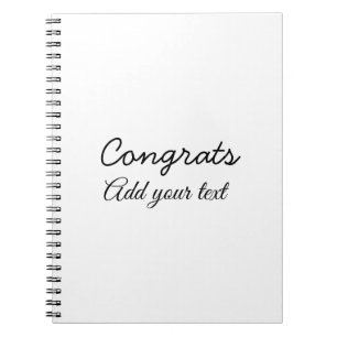 Eenvoudige minimale felicitaties afstuderen voeg u notitieboek
