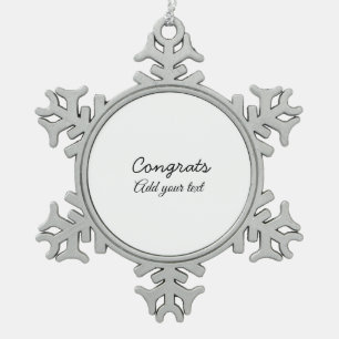 Eenvoudige minimale felicitaties afstuderen voeg u tin sneeuwvlok ornament