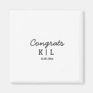 Eenvoudige minimale felicitaties voeg letters mono magneet