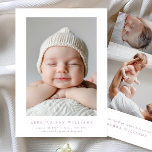 Eenvoudige Minimale Fotocollage Moderne baby Geboo Aankondiging