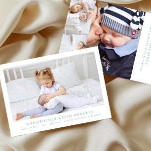 Eenvoudige Minimale Fotocollage Moderne baby Geboo Aankondiging