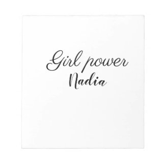 eenvoudige minimale girl power voeg naam tekst afb notitieblok
