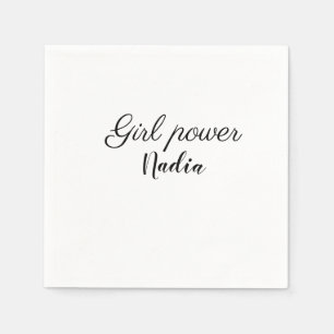 eenvoudige minimale girl power voeg naam tekst afb servet