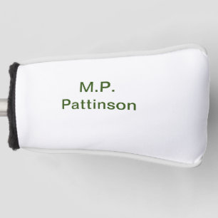 Eenvoudige minimale groene add jouw tekst name fot golfheadcover