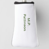 Eenvoudige minimale groene add jouw tekst name fot golfheadcover (Draai 90)