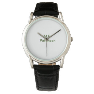 Eenvoudige minimale groene add jouw tekst name fot horloge