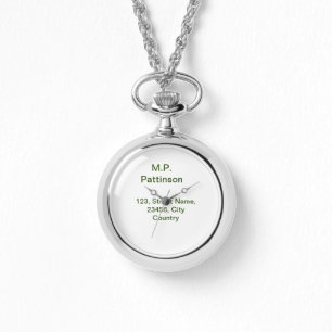 Eenvoudige minimale groene add jouw tekst name fot horloge