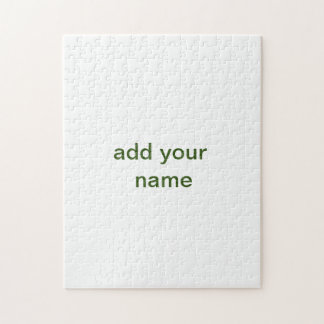 Eenvoudige minimale groene add jouw tekst name fot legpuzzel