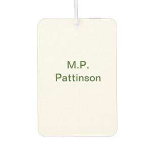 Eenvoudige minimale groene add jouw tekst name fot luchtverfrisser