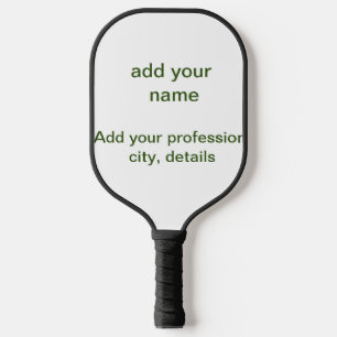 Eenvoudige minimale groene add jouw tekst name fot pickleball paddle