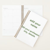 Eenvoudige minimale groene add jouw tekst name fot planner (Display)