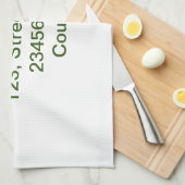 Eenvoudige minimale groene add jouw tekst name fot theedoek (Quarter Fold)
