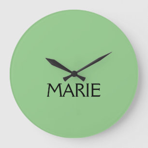 EENVOUDIGE MINIMALE GROENE VOEG JE NAAM TOE GIFT GROTE KLOK