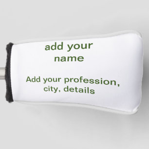 Eenvoudige minimale groene voeg je tekst naam foto golfheadcover