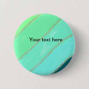 Eenvoudige minimale groene waterverf glitter toevo ronde button 5,7 cm