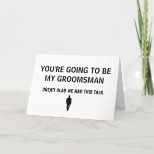 Eenvoudige minimale GROOMSMAN WEDDING Kaart