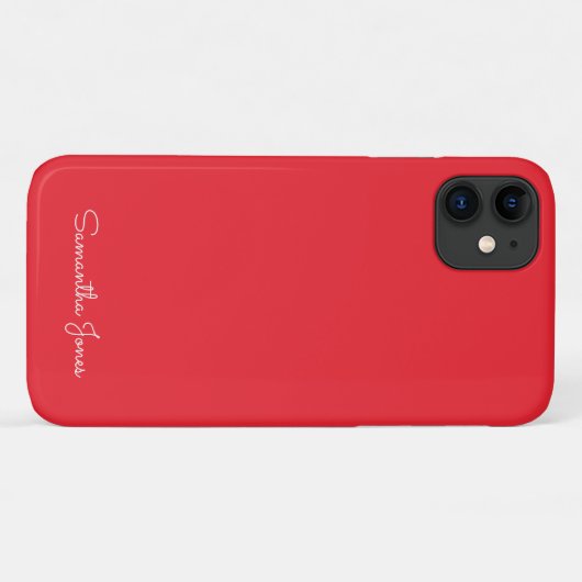 Eenvoudige, minimale helderrood Case-Mate iPhone case (Achterkant (horizontaal))