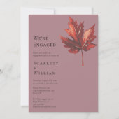 Eenvoudige minimale Herfst Leaf Mauve We zijn verl Kaart (Voorkant)