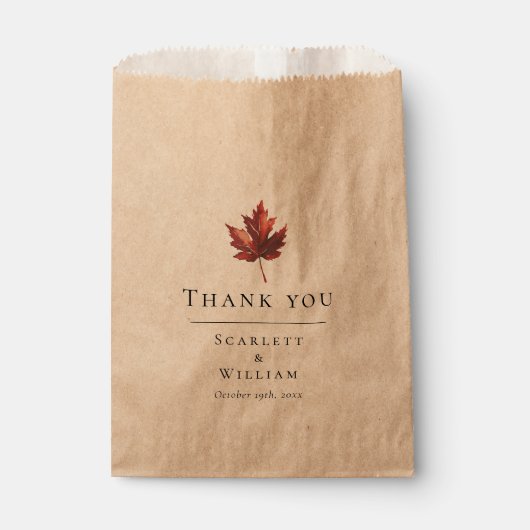 Eenvoudige minimale Herfst Leaf Terracotta bruilof Bedankzakje (Voorkant)