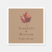 Eenvoudige minimale Herfst Leaf Terracotta bruilof Servet (Voorkant)