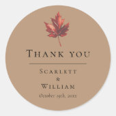 Eenvoudige minimale Herfst Terracotta bruiloft dan Ronde Sticker (Voorkant)