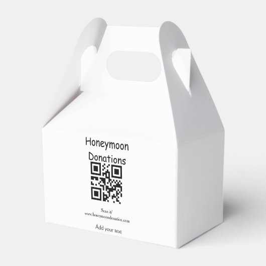 Eenvoudige minimale honingmadonatie bruiloft q of bedankdoosjes (Achterkant)