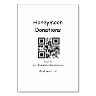 Eenvoudige minimale huwelijksdonaties bruiloft q r kaart