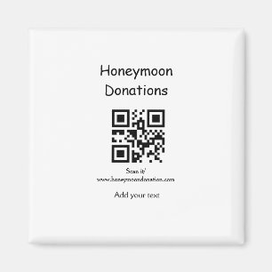 Eenvoudige minimale huwelijksdonaties bruiloft q r magneet