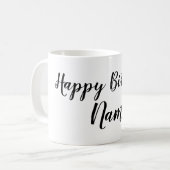 eenvoudige, minimale jouw naam-kaart voor gefelici koffiemok (Voorkant links)